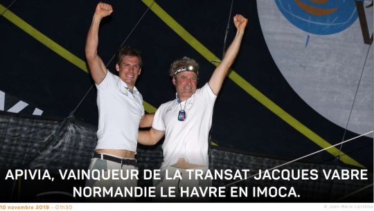 Apivia, vainqueur de la Transat Jacques Vabre Normandie Le Havre en IMOCA @ApiviaVoile @ApiviaMutuelle @Apivia_courtage @TransatJV_fr