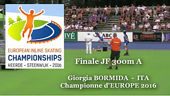 Giorgia BORMIDA ITA Médaille d'OR nouvelle Championne d'Europe  RollerPiste 2016 d'Heerde : Finale JF 300m vitesse A @FFRollerSports #TvLocale_fr 