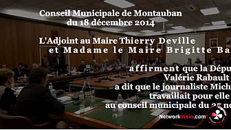 18dec2014 Conseil Municipal Montauban Brigitte Barèges persiste et signe dans le mensonge avec Thierry Deville #MLECOMTE #DéniDeDémocratie