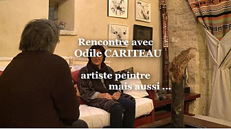Odile Cariteau dans son atelier. L'Artiste Peintre répond aux questions de Michel Lecomte pour le Réseau Social TvLocale