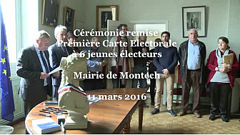 Jean-Michel DELVERT sous-préfet de Montauban à la remise de la Première Carte d'Electeur pour 6 jeunes Citoyens de Montech #Citoyenneté #TvLocale_fr
