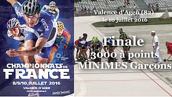 Championnat de France Roller Piste 2016: Finale Minimes Garçons 3 000m à points @FFRollerSports #TvLocale_fr #TarnEtGaronne @Occitanie