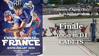 Finale Cadets Championnat de France Roller Piste 2016: 1 000m D1 @FFRollerSports #TvLocale_fr #TarnEtGaronne @Occitanie