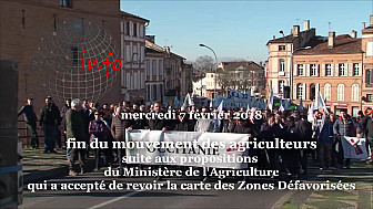 Carte des Zones Défavorisées : Les Agriculteurs arrêtent leur mouvement de contestation @FNSEA @tarnetgaronne_CG @Occitanie 