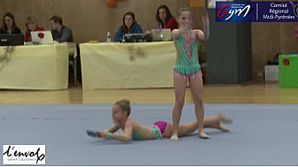 Gymnastique GR Nationale DUO 13 ans et moins: le Duo de l'Envol de Saint-Gaudens se classe Premier