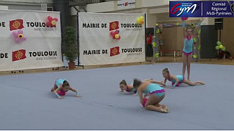 Gymnastique GR Ensemble : en National Ensemble 10 - 11 ans, le CTGym Toulouse 1er le 19 mars 2016 à Toulouse