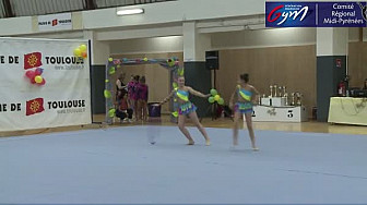 Gymnastique GR Nationale DUO 10-13 ans : le Duo de la Clochette Lisloise se classe Premier au Régionales du 19 mars 2016 à Toulouse