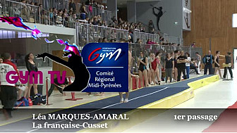 Gymnastique Tumbling: Léa MARQUES-AMARAL de La Française -Cusset Gym aux Championnat Sud en Tumbling 18ans et + le 9 avril 2016 à Colomiers @FFGymnastique