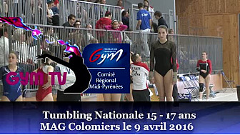 Gymnastique Tumbling: Margaux DAIRAINE du Coquelicot Toulouse Gym aux Championnat Sud en Tumbling 18ans et + le 9 avril 2016 à Colomiers @FFGymnastique