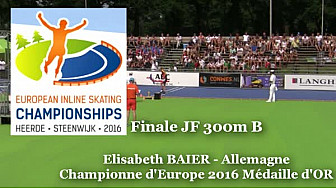 Elisabeth BAIER Championne d'Europe de RollerPiste Juniors Femmes JF 300m B à Heerle - Hollande 