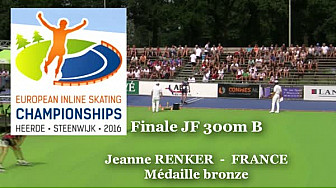 Médaille de BRONZE pour Jeanne RENKER au Championnat d'Europe  RollerPiste 2016: Finale B Juniors Femmes au  300m vitesse @FFRollerSports #TvLocale_fr 