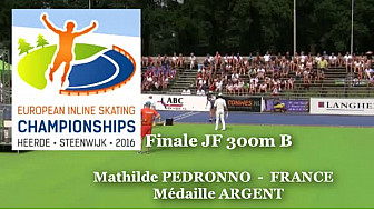 Médaille d'Argent pour Mathilde PEDRONNO Championnat d'Europe  RollerPiste 2016: Finale B Juniors Femmes au  300m vitesse @FFRollerSports #TvLocale_fr #CPAL-Locminé