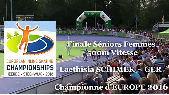 Laethisia SCHIMEK  - GER Championne d'Europe  RollerPiste 2016 d'Heerde : Finale SF 500m vitesse @FFRollerSports #TvLocale_fr 