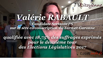 Valérie Rabault Candidate sortante PS qualifiée pour le deuxième tour des Législatives 2017 sur la 1ère circo du Tarn-et-Garonne @Valerie_Rabault