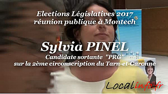 Sylvia PINEL candidate Sortante PRG sur la 2ème circo du Tarn-et-Garonne tenait meeting à Montech le 7 juin 2017