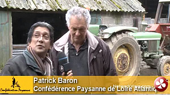 Patrick Baron - Confédération Paysanne de Loire Atlantique au micro de Michel Lecomte à Notre Dame des Landes