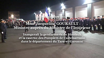 Jacqueline GOURAULT Ministre auprès du Ministre de l'Intérieur a inauguré la Caserne de Gendarmerie de Montech et la caserne des Pompiers de Castelsarrasin le 17 nov 2017 @j_gourau