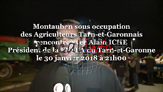 Les Agriculteurs Tarn-et-Garonnais bloquent Montauban et Castelsarrasin depuis deux jours. Alain ICHE au micro de Michel Lecomte du Réseau Social TvLocale @FDSEA @tarnetgaronne_CG 